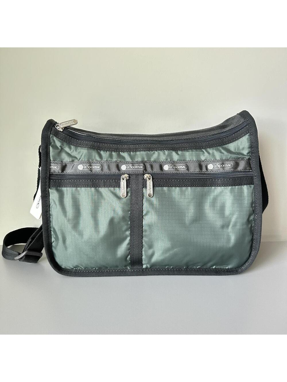Lesportsac Dark Green Large Deluxe Everyday Bag NWT